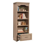 Libreria in legno Renwood 72H con cassetto portadocumenti e ripiano regolabile