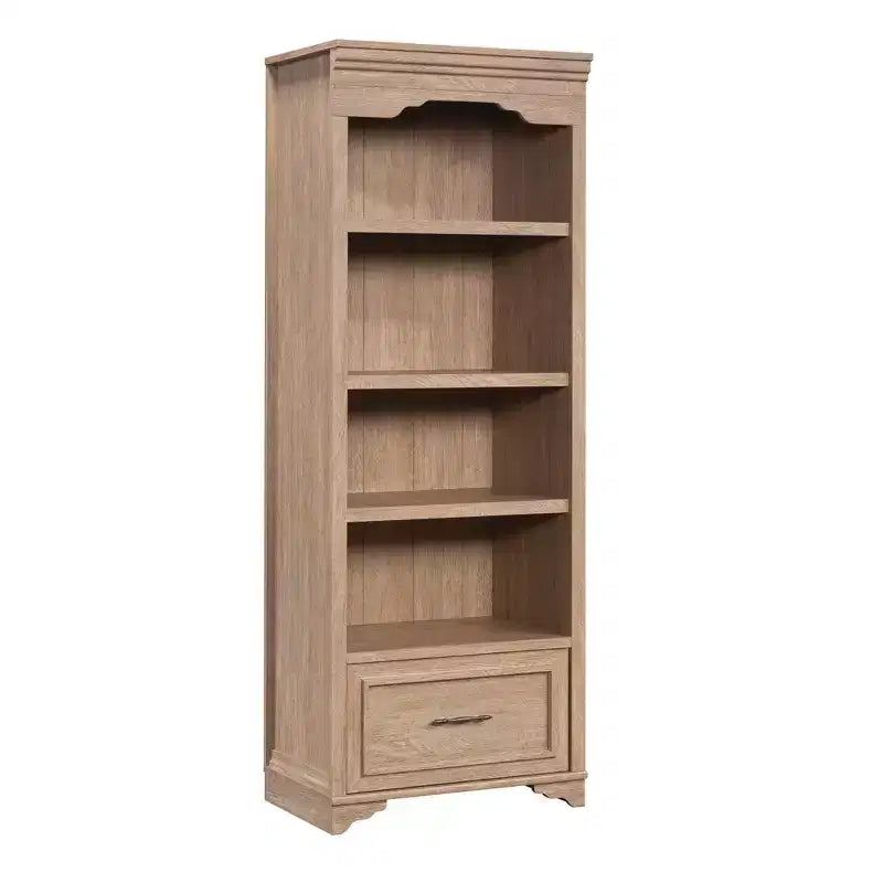 Libreria in legno Renwood 72H con cassetto portadocumenti e ripiano regolabile
