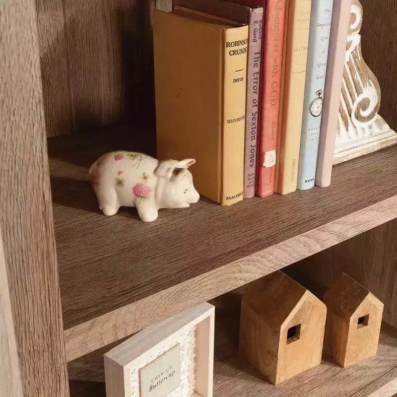 Libreria in legno Renwood 72H con cassetto portadocumenti e ripiano regolabile