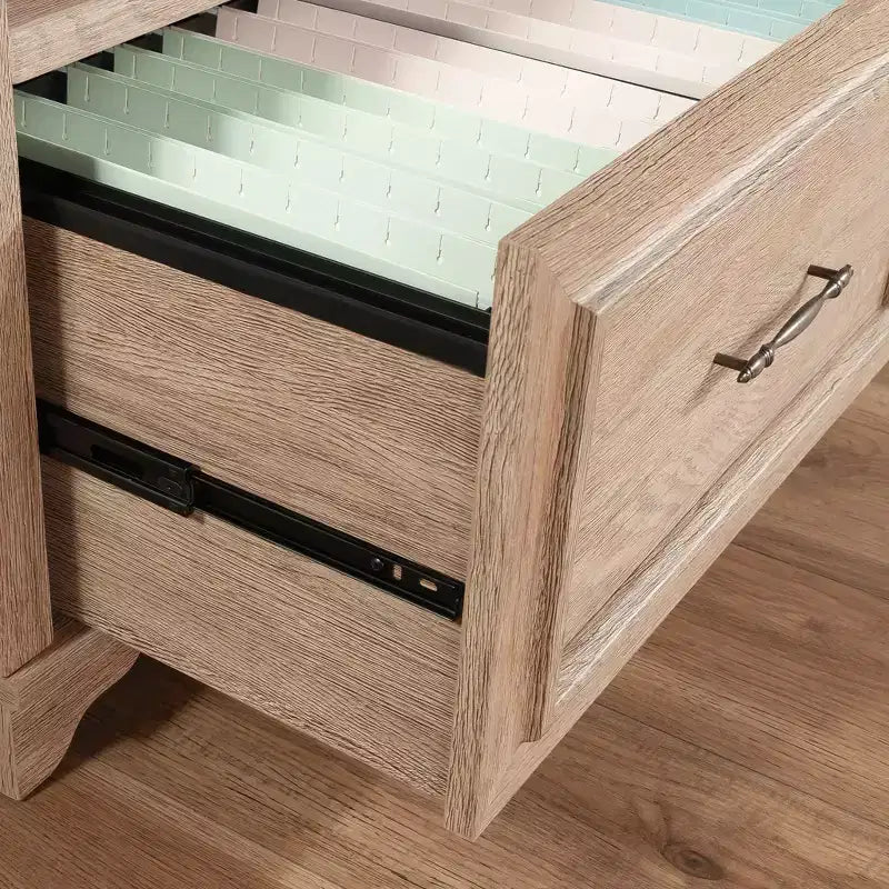 Libreria in legno Renwood 72H con cassetto portadocumenti e ripiano regolabile