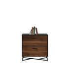 Classificatore Harper Mid-Century Modern a 2 cassetti con base in metallo