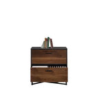 Classificatore Harper Mid-Century Modern a 2 cassetti con base in metallo