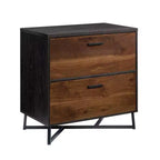 Classificatore Harper Mid-Century Modern a 2 cassetti con base in metallo