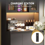 Dispensa da cucina indipendente con presa di corrente, armadio contenitore a 4 ante con 3 cassetti e ripiano regolabile per sala da pranzo e cucina
