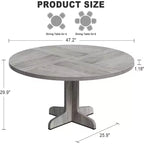 Tavolo da pranzo rotondo da 120 cm con gambe ad arco, tavolo da cucina in legno